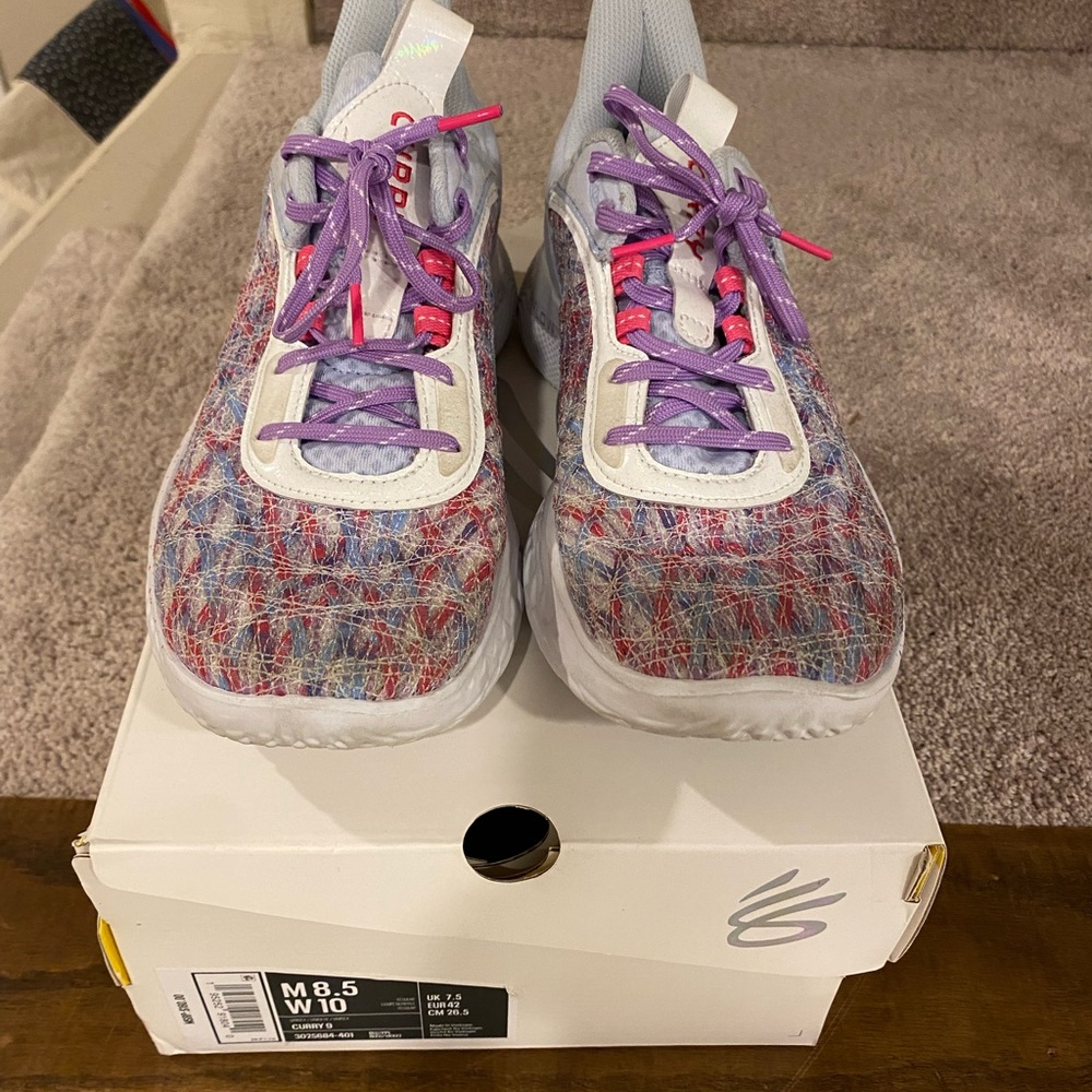 Under Armour Multicolor Athletic Shoes with Purple Laces